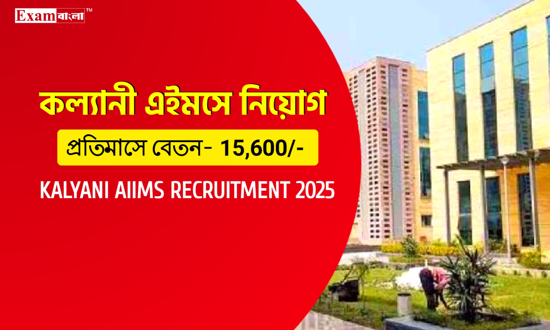 কল্যাণী এইমসে জুনিয়র রেসিডেন্ট পদে চাকরির সুযোগ