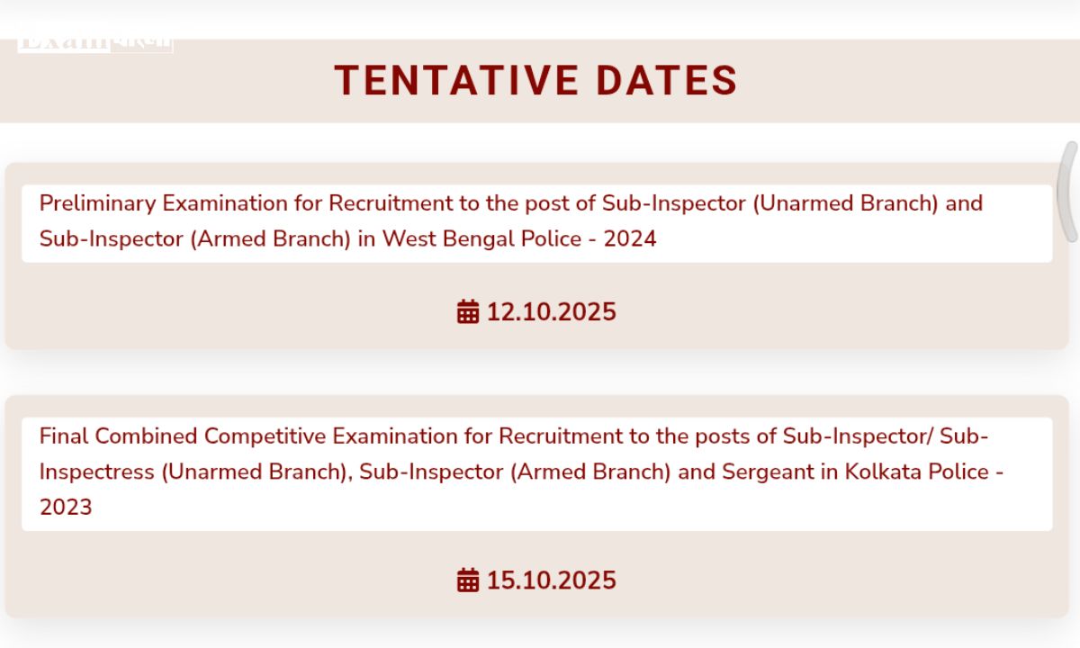 WBP SI & Constable Exam